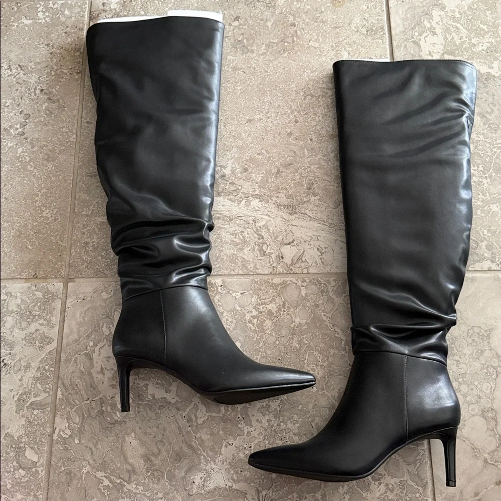 I.N.C. Damoni Mid-Heel Over-the Knee Black Smooth Boots in Black, Size 6, NEW